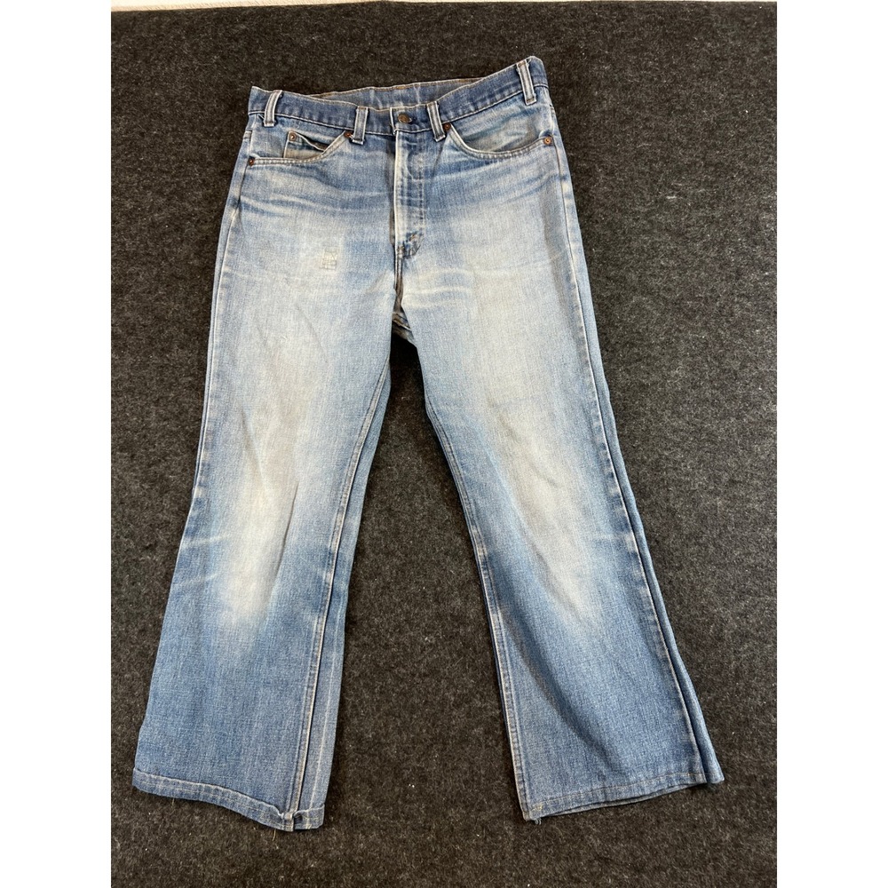 Vintage 70s Levis 517 Faded Jeans Single Stitch Denim Talon 42 Orange Tab 34x29